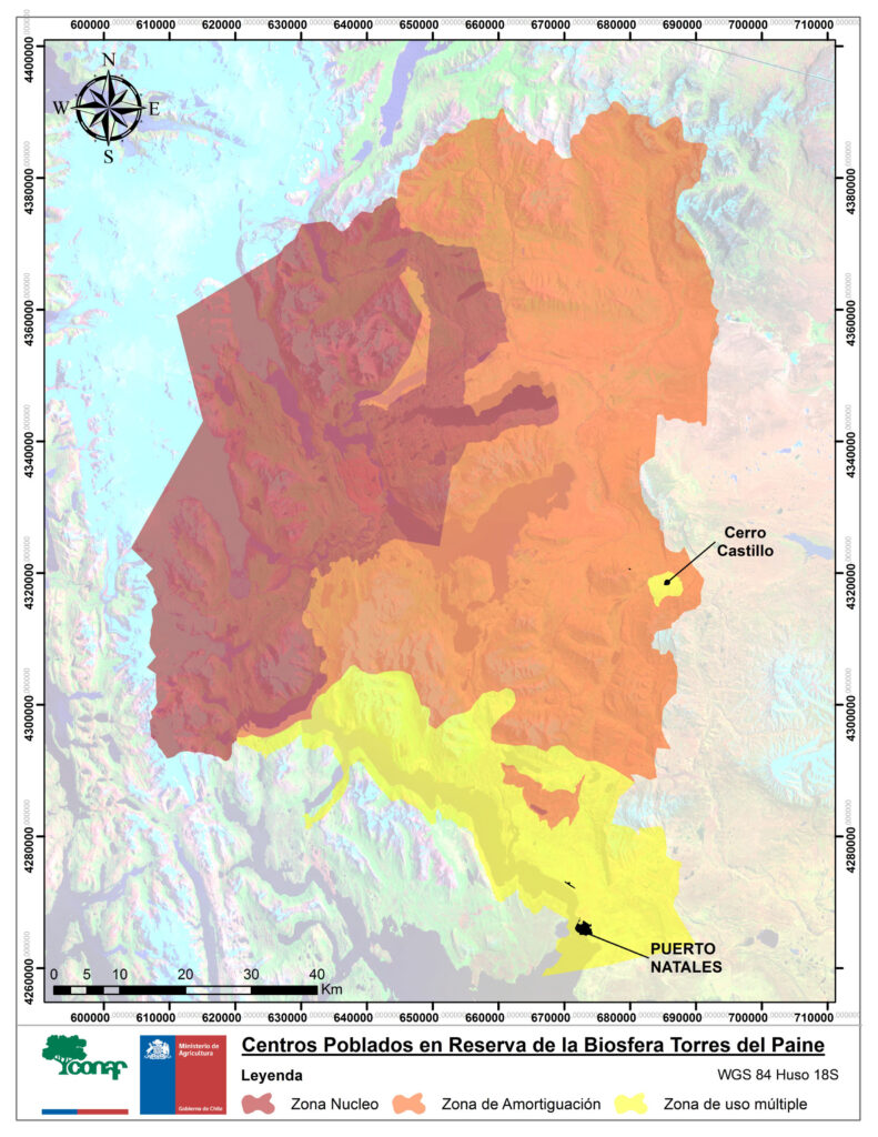 Zonificación Reserva de Biósfera Torres del Paine